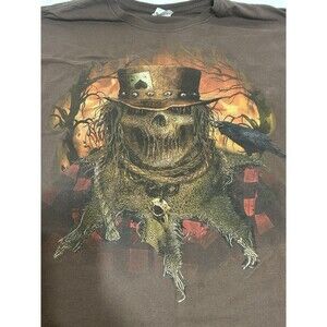 Halloween Scarecrow T-shirt Mens Large Brown